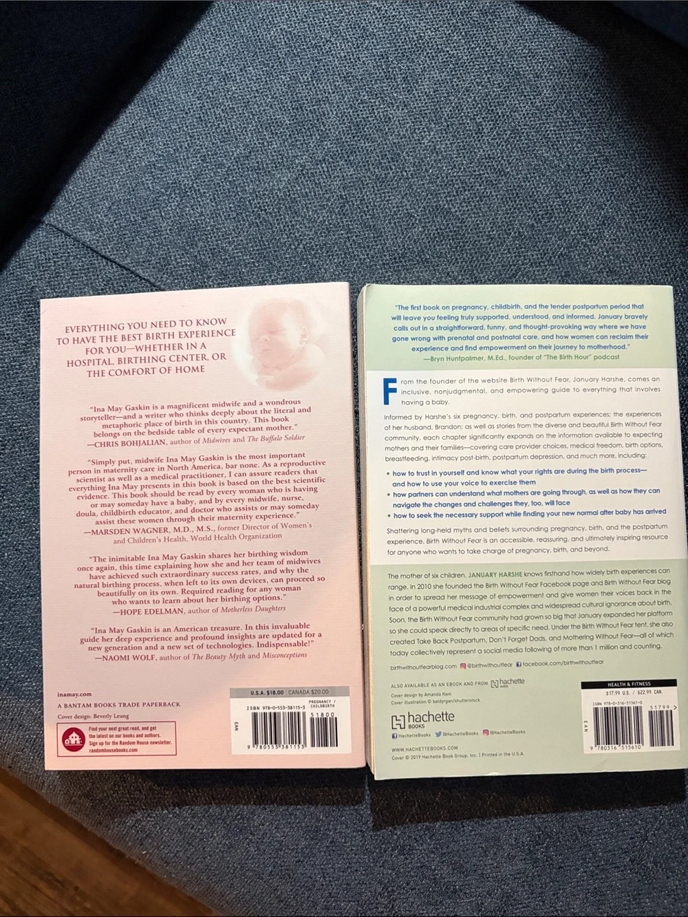 Ina May's Guide to Childbirth & Birth Without Fear - Pink & Light Green Book Set